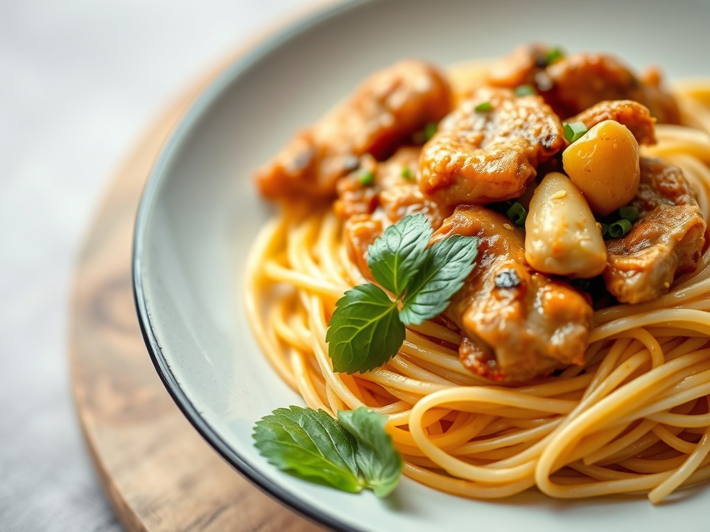 Surinaamse Bami met Kip, AI-gegenereerde illustratie