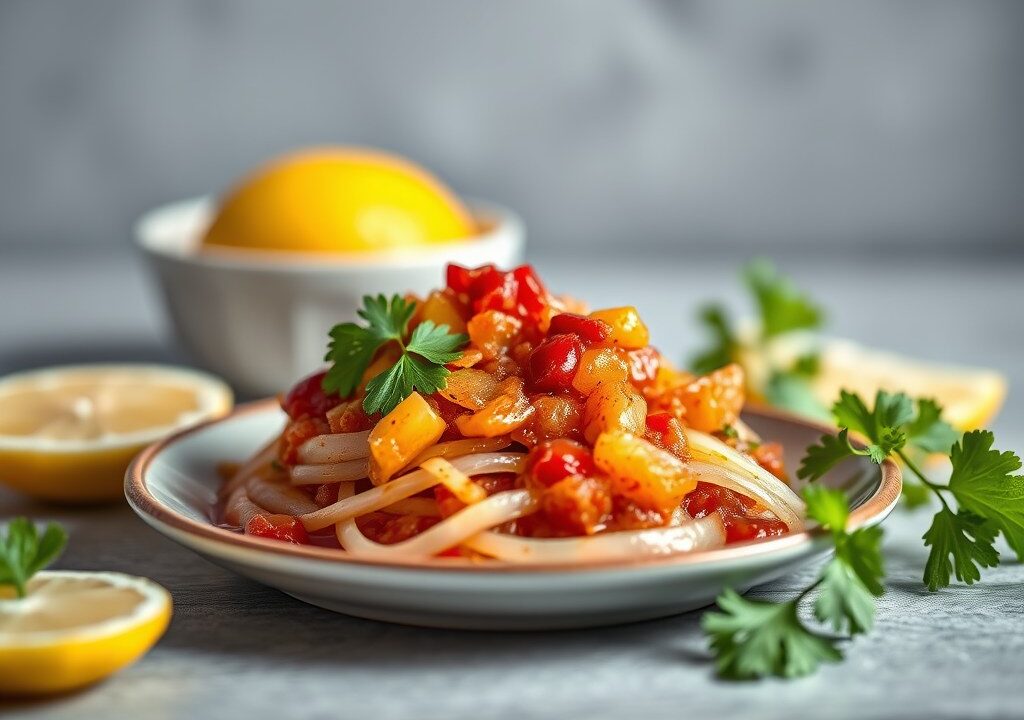 Surinaamse sambal van Madame Jeanette, AI-gegenereerde illustratie