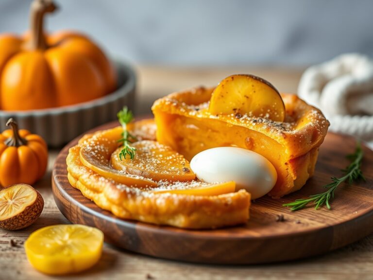 Taartjes van pompoen en aardappel — AI-gegenereerde illustratie