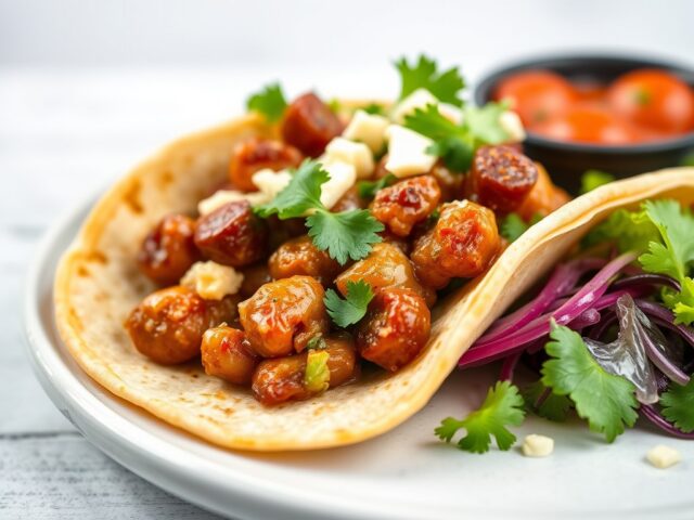 Tacoschelp gevuld met salade — AI-gegenereerde illustratie