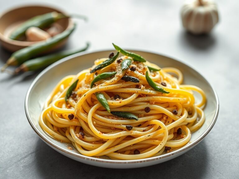 Tagliatelle met aspergetips — AI-gegenereerde illustratie