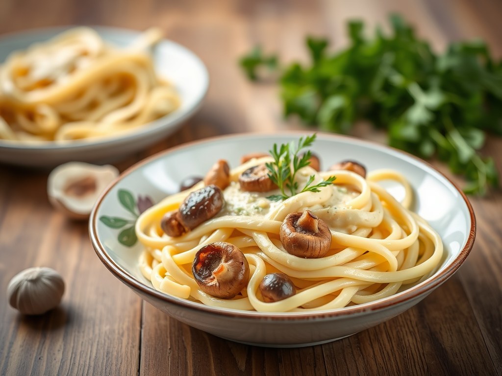 Tagliatelle met Pistache-Room, AI-gegenereerde illustratie
