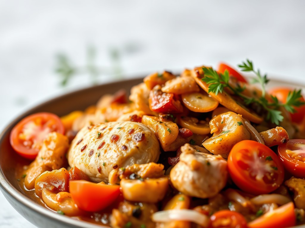 Tajine met kip, AI-gegenereerde illustratie
