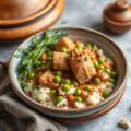 Tajine van kalfsvlees met artisjokken en erwten