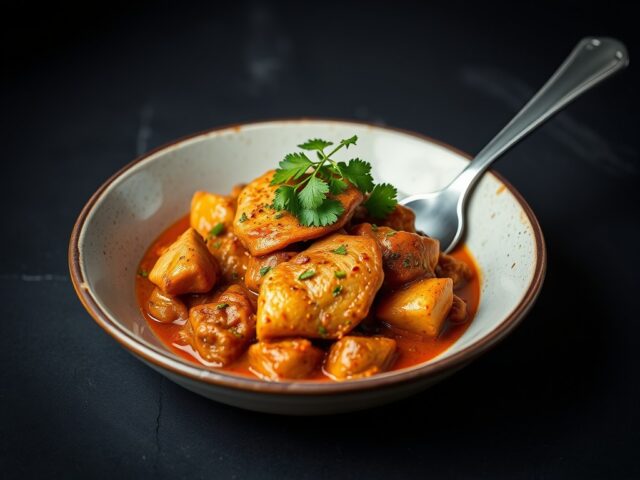Tajine van lam met pruimen — AI-gegenereerde illustratie