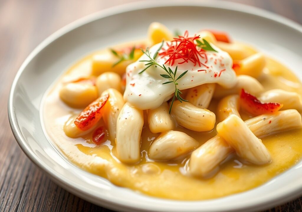 Tajine van witte asperges met saffraan — AI-gegenereerde illustratie