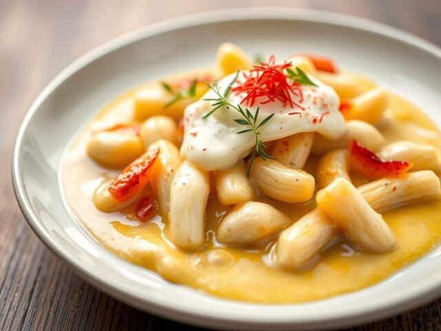 Tajine van witte asperges met saffraan — AI-gegenereerde illustratie
