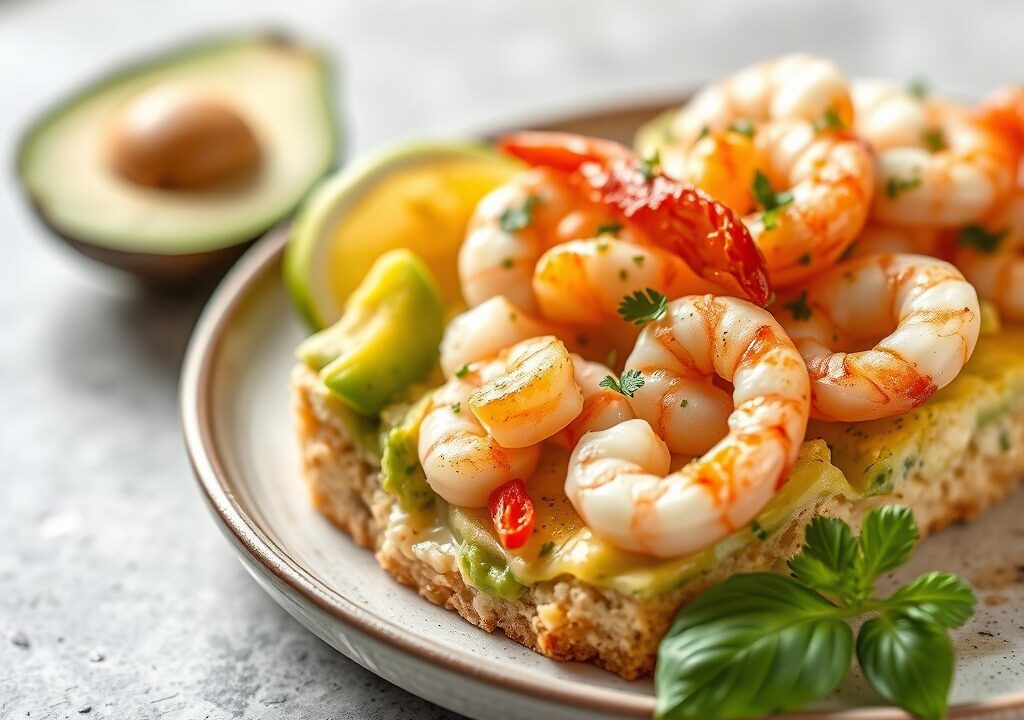 Tartaar van Crab-garnalen en avocado — AI-gegenereerde illustratie