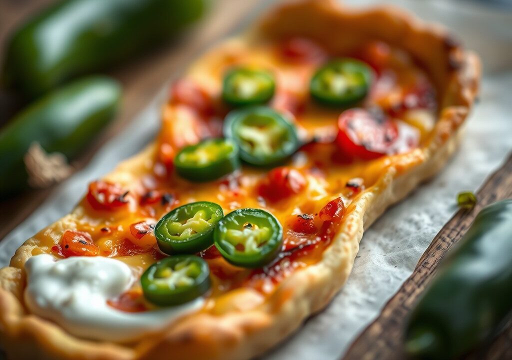 Tarte Flambee met Jalapeno — AI-gegenereerde illustratie