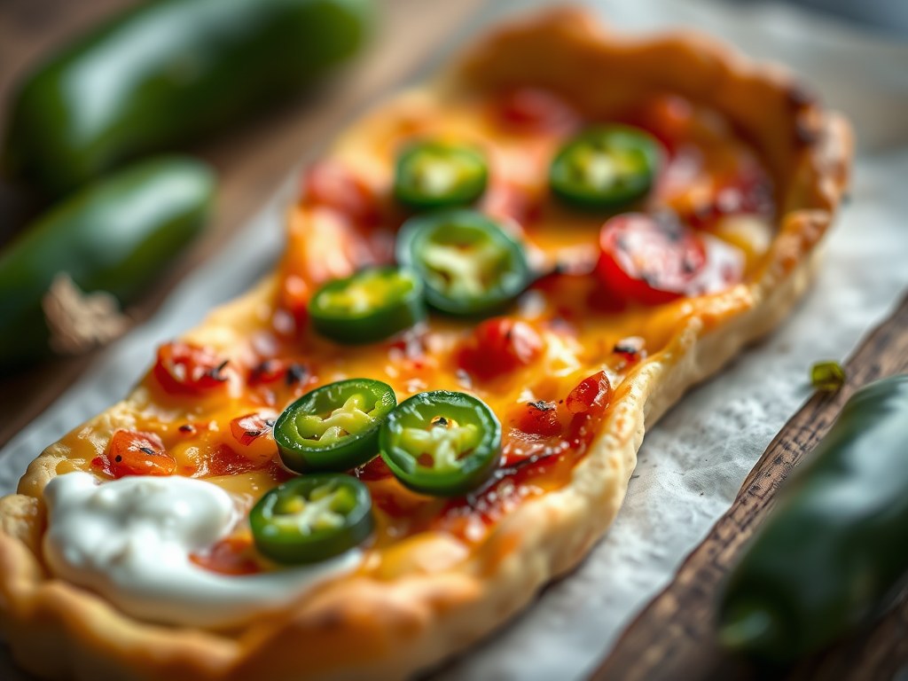 Tarte Flambee met Jalapeno, AI-gegenereerde illustratie