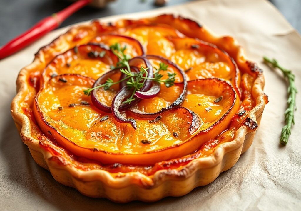 Tarte tatin met pompoen — AI-gegenereerde illustratie
