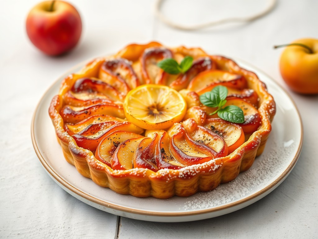 Tarte Tatin van Appels, AI-gegenereerde illustratie