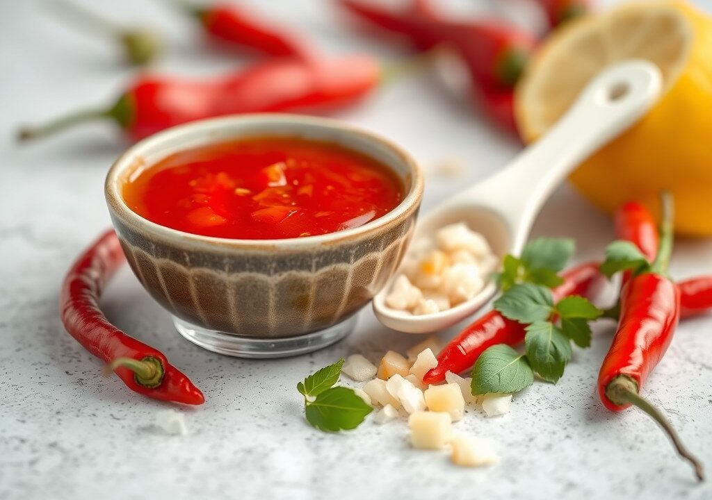 Thaise chili saus — AI-gegenereerde illustratie