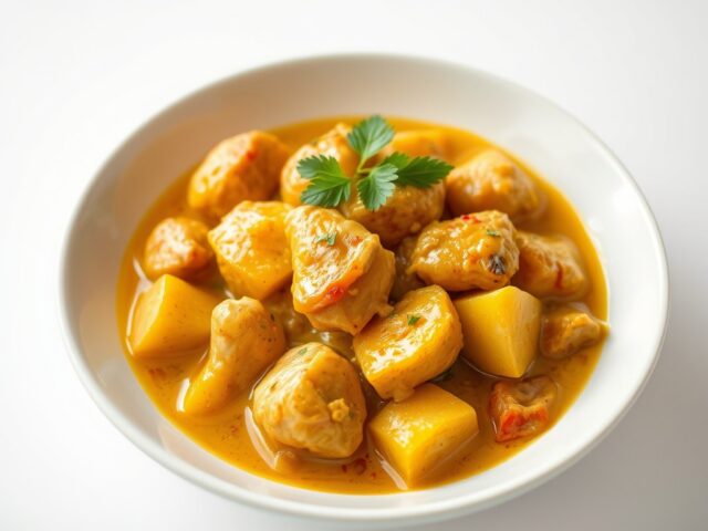 Thaise gele curry met kip — AI-gegenereerde illustratie