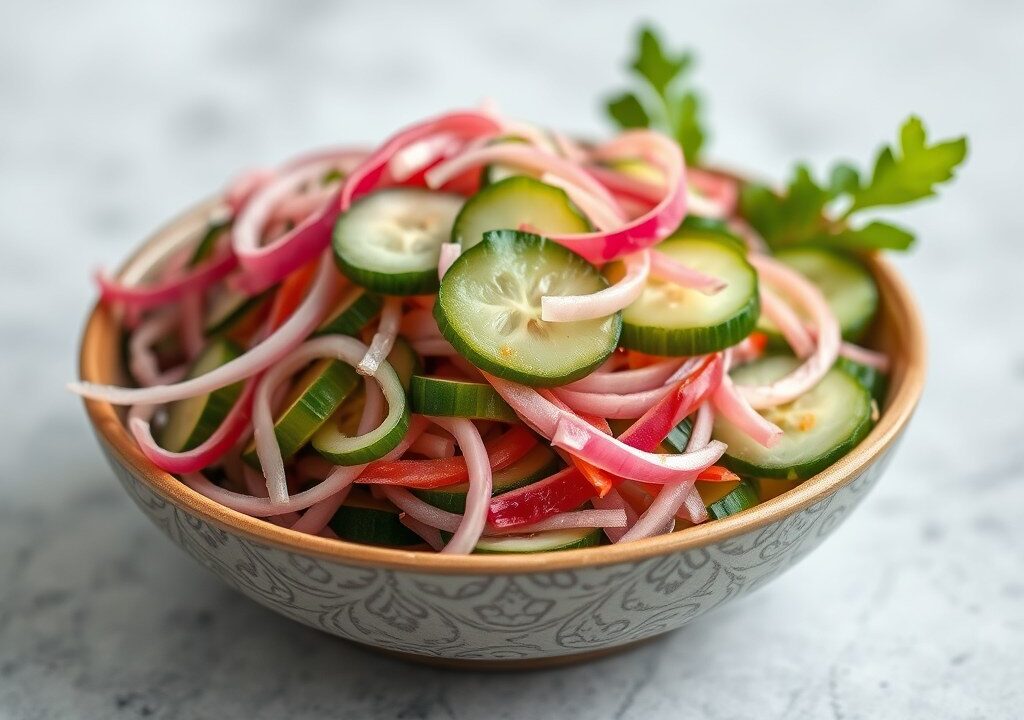 Thaise Komkommersalade — AI-gegenereerde illustratie