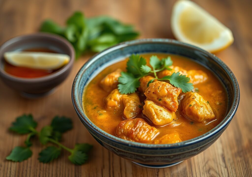 Thaise penang curry met eendenborst — AI-gegenereerde illustratie