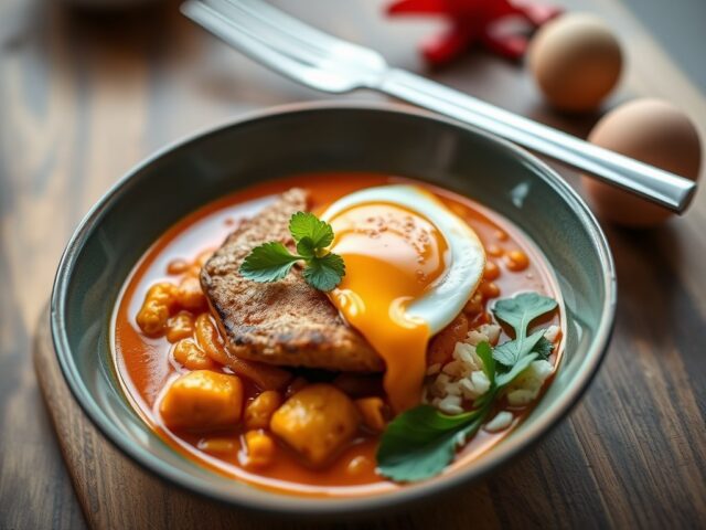 Thaise Rode curry met panga filet — AI-gegenereerde illustratie