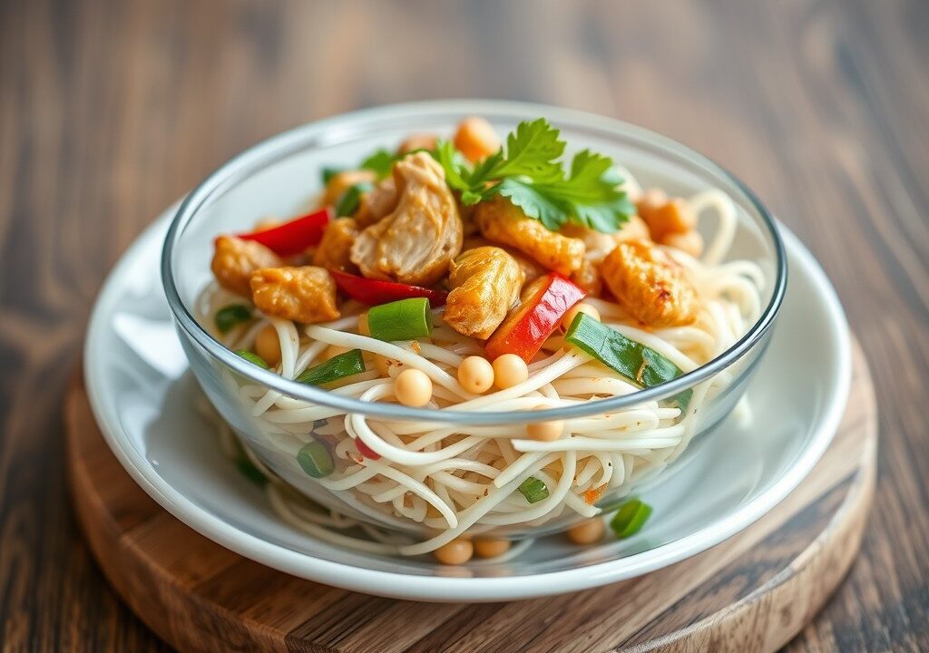 Thaise Salade met Kip en Katjangsaus — AI-gegenereerde illustratie