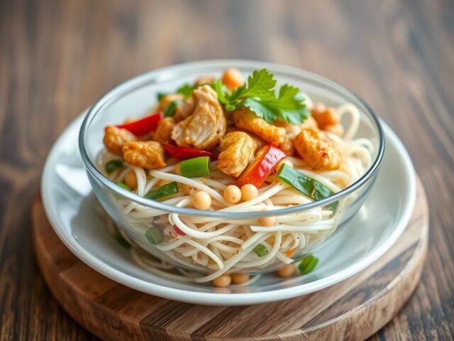 Thaise Salade met Kip en Katjangsaus — AI-gegenereerde illustratie