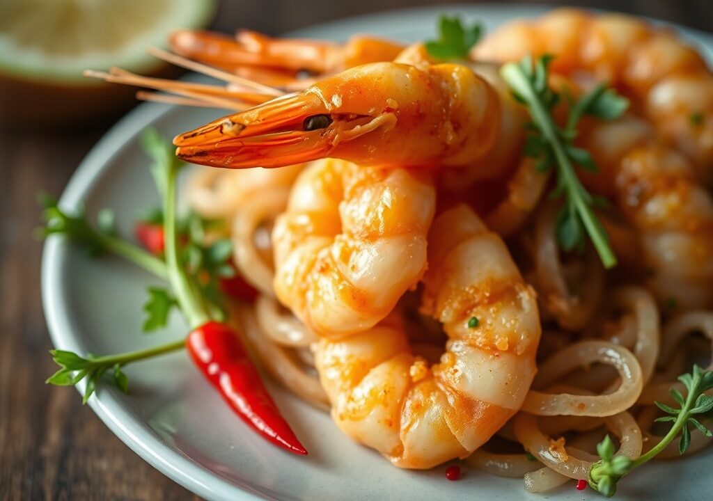 Tingling prawns — AI-gegenereerde illustratie