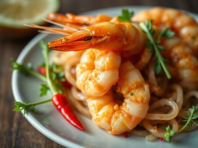 Tingling prawns — AI-gegenereerde illustratie