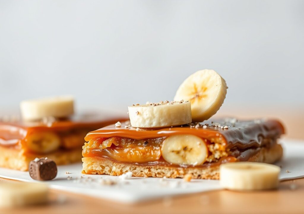 Toffeetaartjes met banaan, AI-gegenereerde illustratie