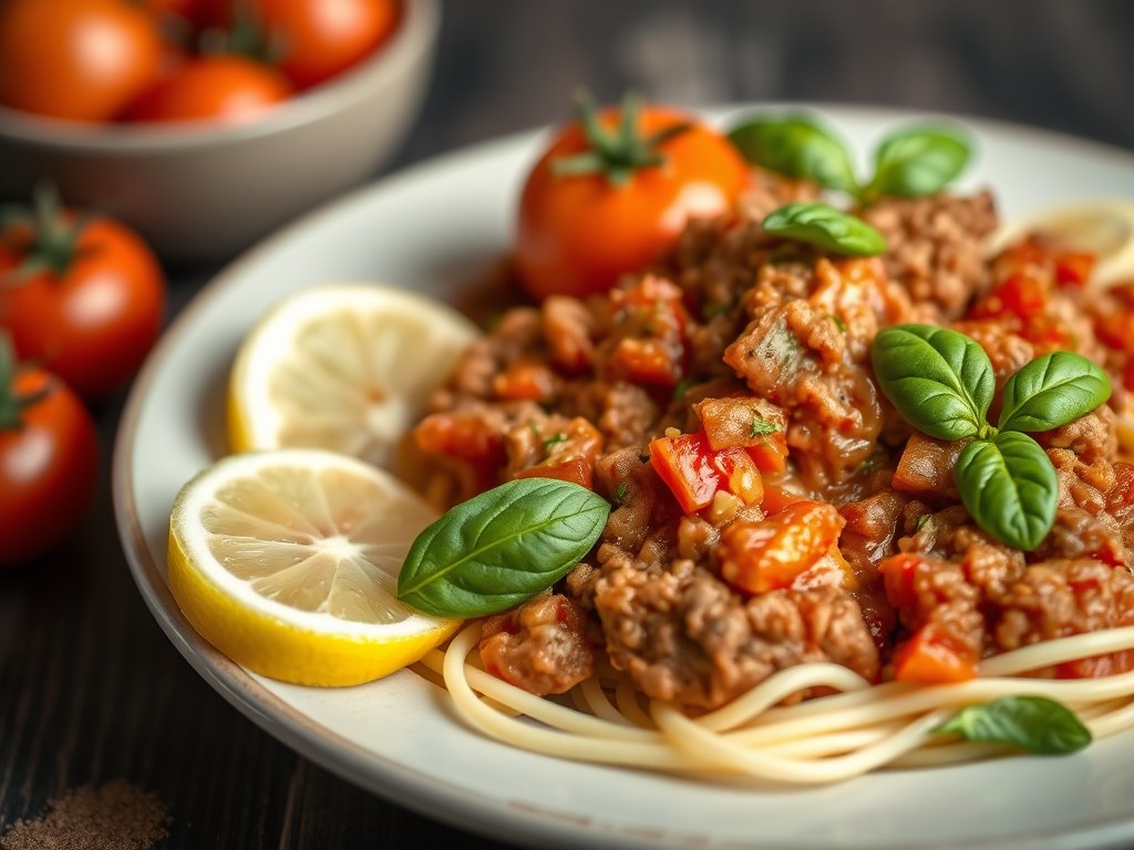 Tomaten Basilicum Spoom, AI-gegenereerde illustratie