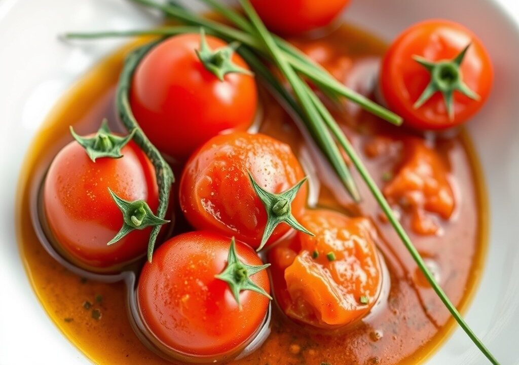 Tomaten in zuur — AI-gegenereerde illustratie