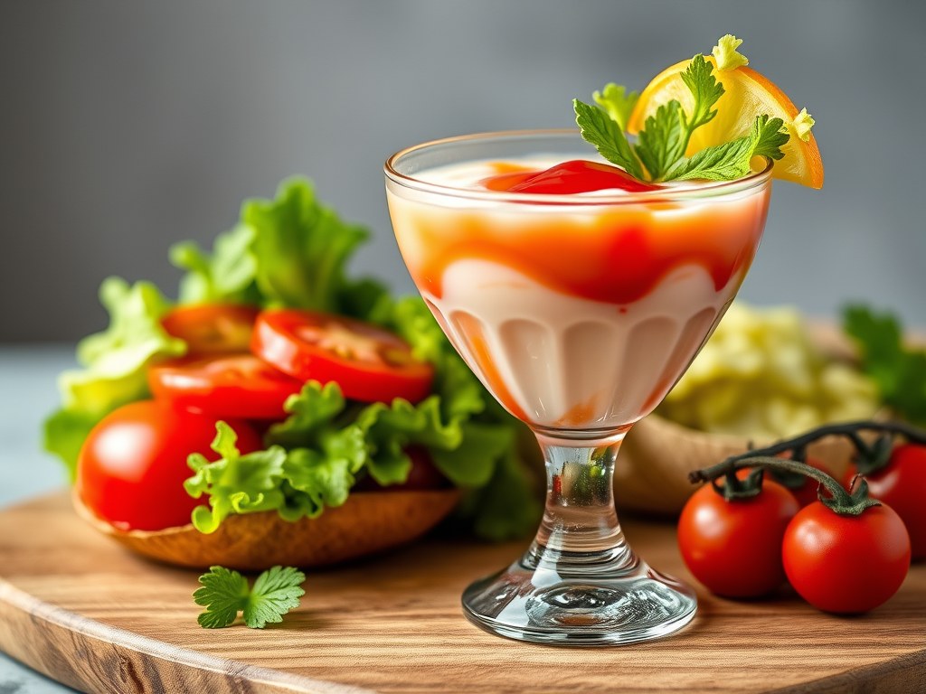 Tomatencoctail, AI-gegenereerde illustratie