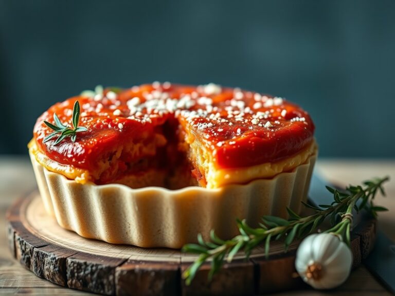Tomatentaart omgekeerd — AI-gegenereerde illustratie