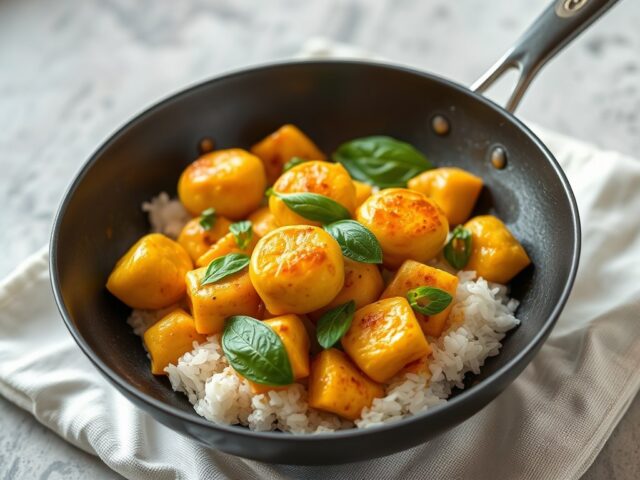 Tongrolletjes met kokos en kerrie — AI-gegenereerde illustratie