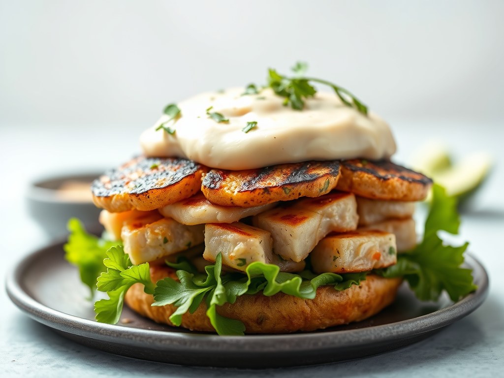Tonijn Burger met Sereh-Mayonaise, AI-gegenereerde illustratie