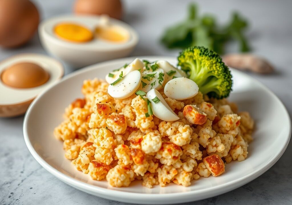 Topping voor asperges, bloemkool, broccoli — AI-gegenereerde illustratie