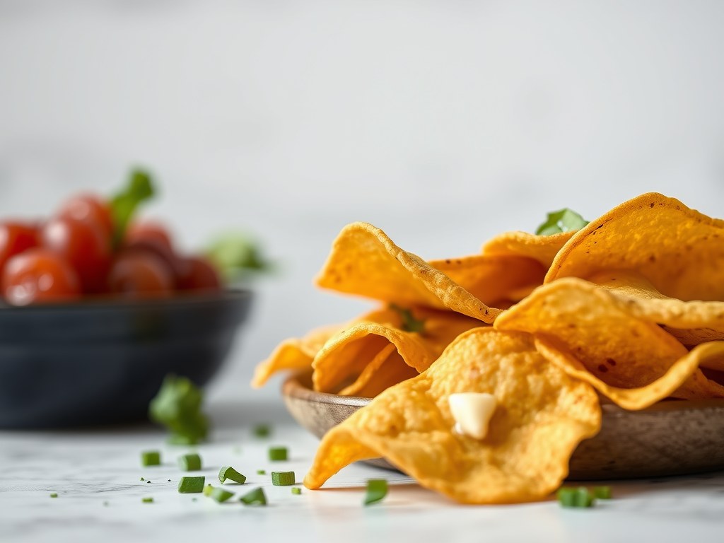 Tortillachips met kaas, AI-gegenereerde illustratie