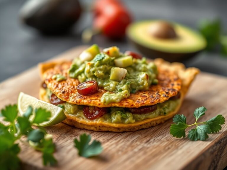 Tortillataart met guacamole — AI-gegenereerde illustratie