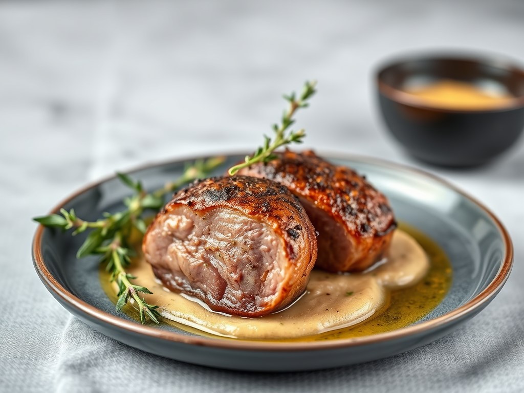 Tournedos au Bleu d’Auvergne, AI-gegenereerde illustratie