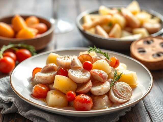 Traditionele haringsalade met bietjes — AI-gegenereerde illustratie