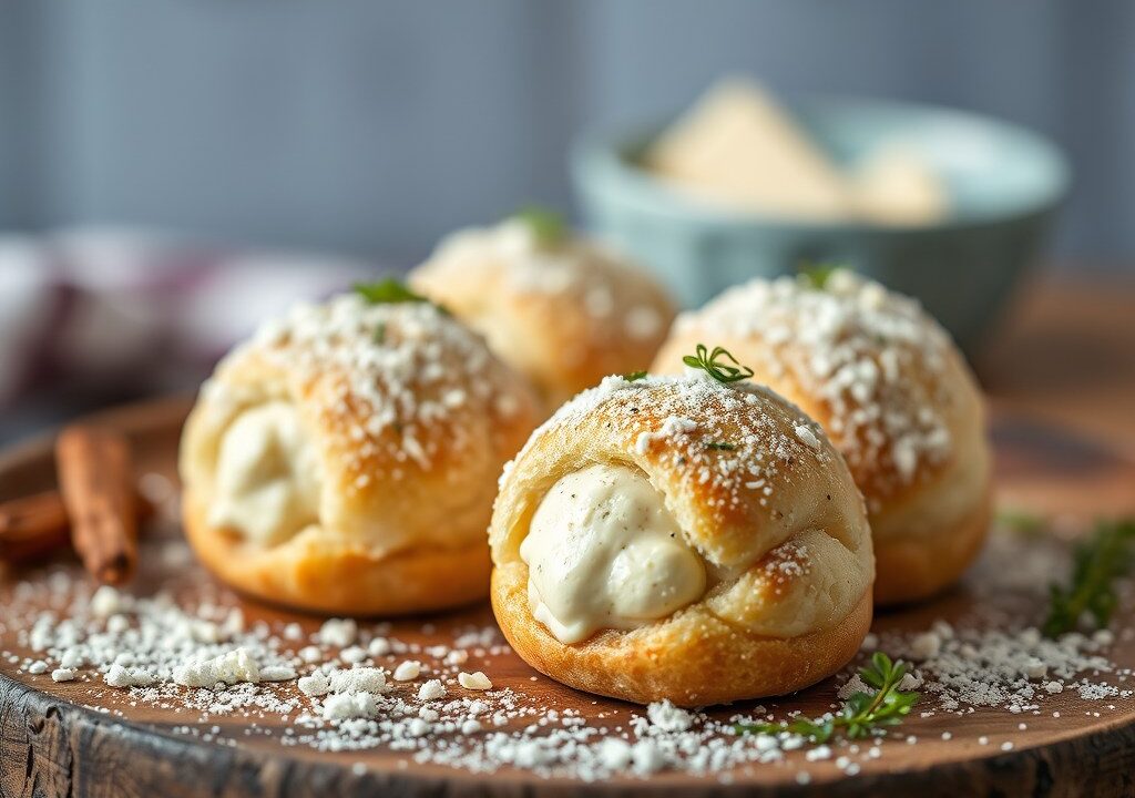 Truffels met roquefort en studentenhaver — AI-gegenereerde illustratie