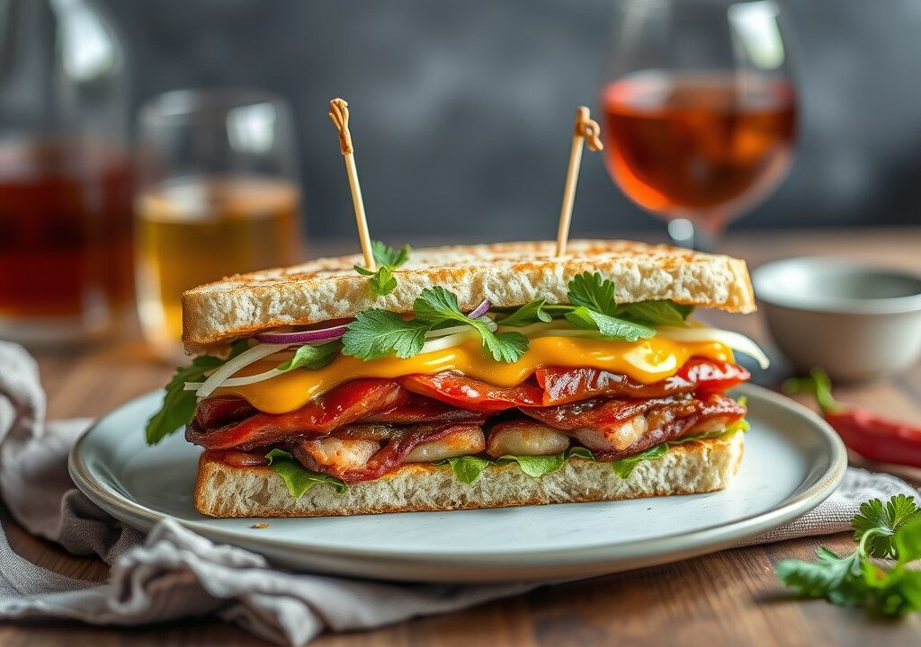 Tweeling Clubsandwich, AI-gegenereerde illustratie