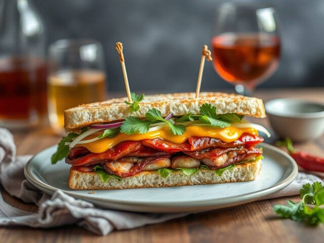 Tweeling Clubsandwich — AI-gegenereerde illustratie