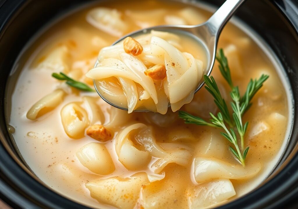 Uiensoep uit de Slow Cooker, AI-gegenereerde illustratie