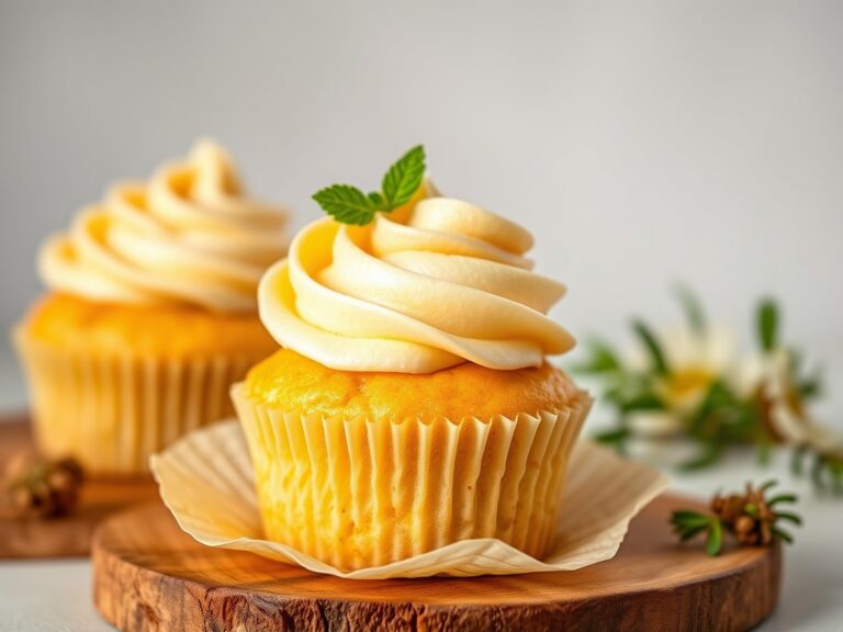 Vanillecupcake – vanilleglazuur — AI-gegenereerde illustratie