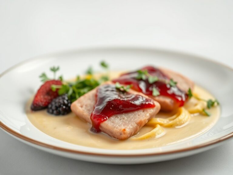 Varkensfilet met abrikozen in witte wijnsaus