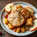Varkensgebraad met cider en appeltjes