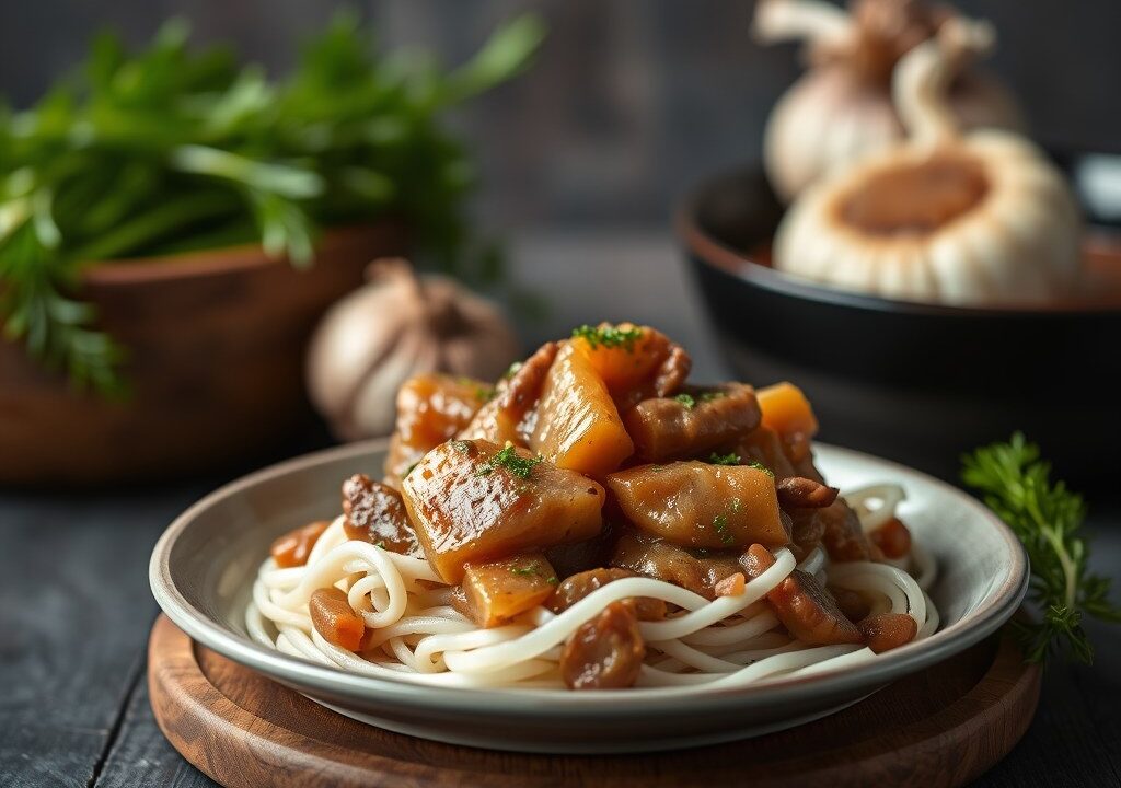 Varkensgebraad uit de Slowcooker — AI-gegenereerde illustratie