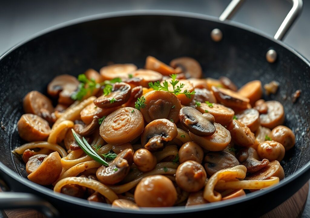 Varkenshaas met Champignons, AI-gegenereerde illustratie