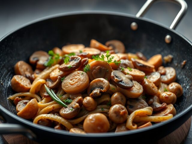 Varkenshaas met Champignons — AI-gegenereerde illustratie