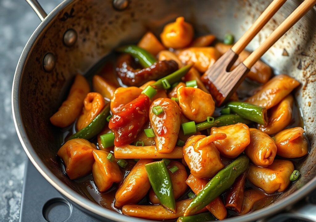 Varkenshaas met Pekingsaus — AI-gegenereerde illustratie