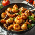 Varkenskoteletten met zoetzure saus van clémentines