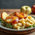 Varkenskroontje met gepofte appel en puree van pastinaak
